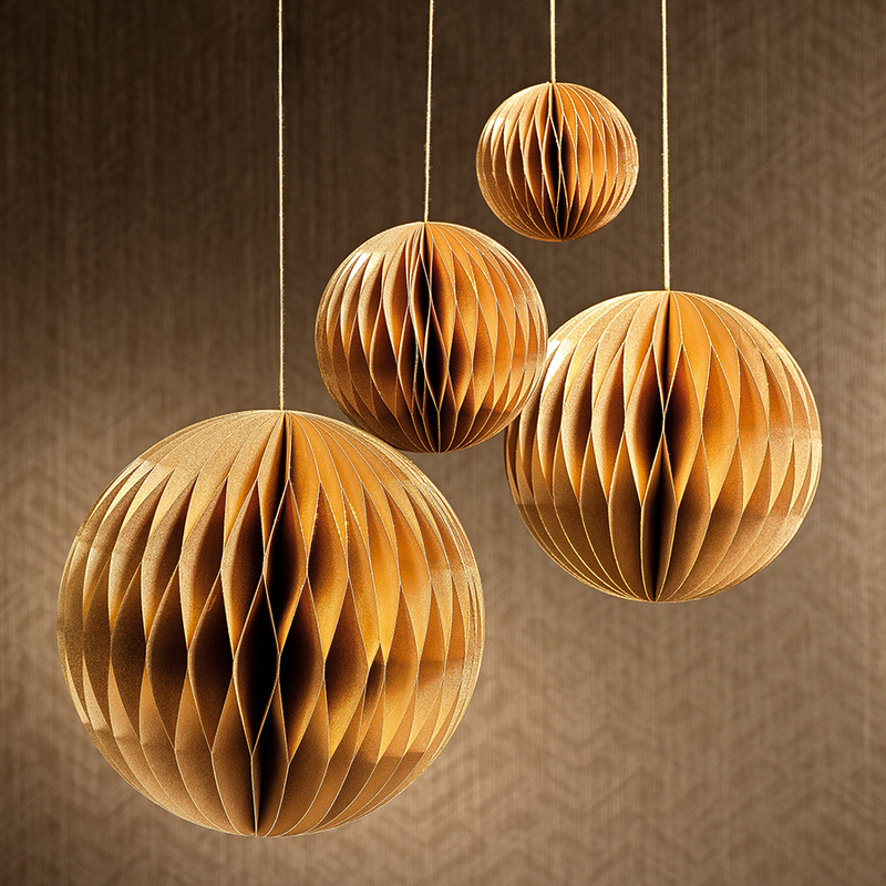 media image for wish paper deco 9 ball ornament gold in 7080 3 20