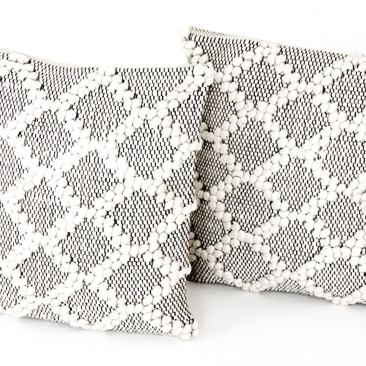 Set Of 2 Black Cream Diamond Pillows In Various Sizes