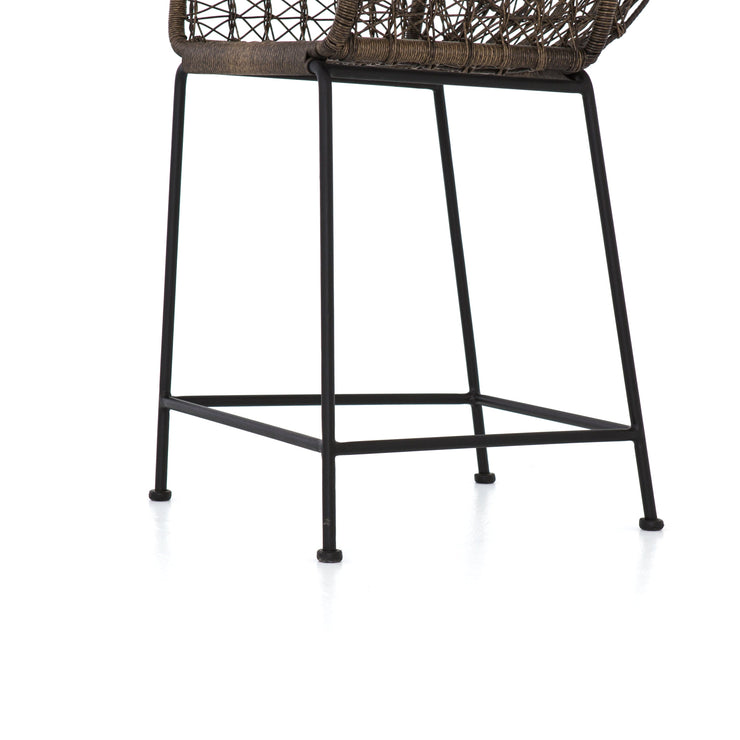 Bandera Outdoor Woven Counter Stool in Distressed Grey by BD Studio