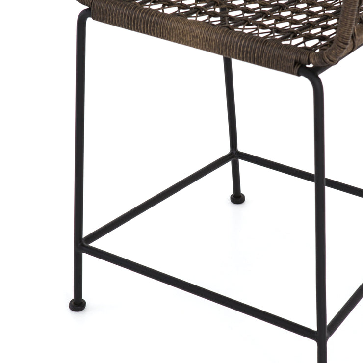 Bandera Outdoor Woven Counter Stool in Distressed Grey by BD Studio