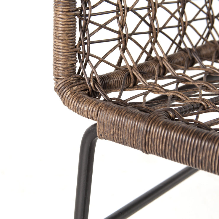 Bandera Outdoor Woven Club Chair in Distressed Grey by BD Studio