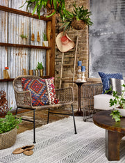 Bandera Outdoor Woven Club Chair in Distressed Grey by BD Studio