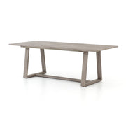 atherton outdoor dining table in weathered grey 1