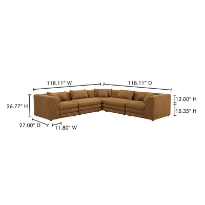 product image for Lowtide Classic L Shaped Modular Sectional Moes Home Collection Mhc Kq 1039 09 5 6