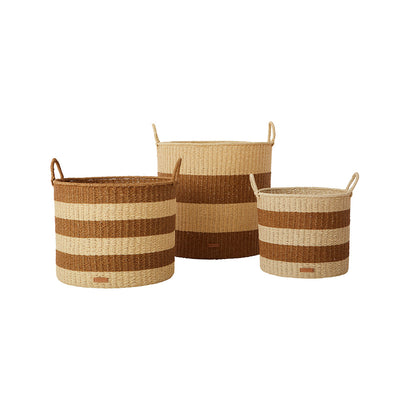 product image of gomi cylinder storage baskets 3 pcs set caramel by oyoy 1 585