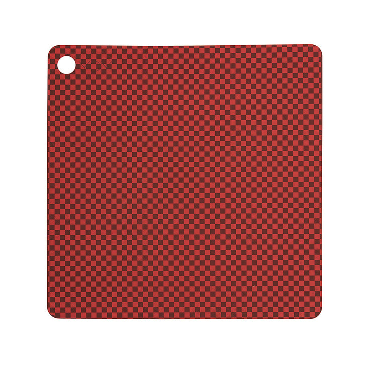 placemat checker pack of 2 red 1