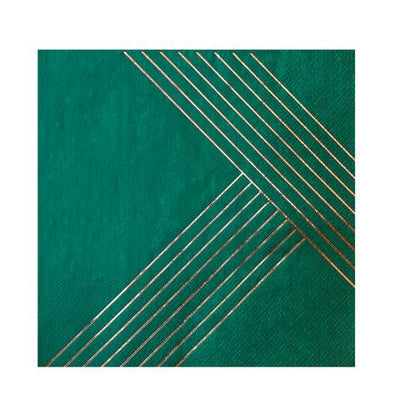 product image of manhattan dark green striped lunch paper napkins 1 562