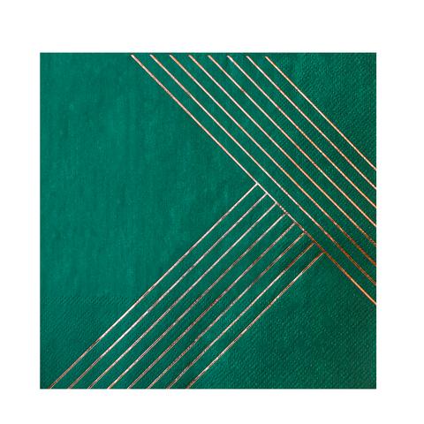 media image for manhattan dark green striped lunch paper napkins 1 230