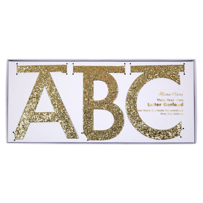 product image for gold glitter letter garland kit by meri meri mm 160696 4 50