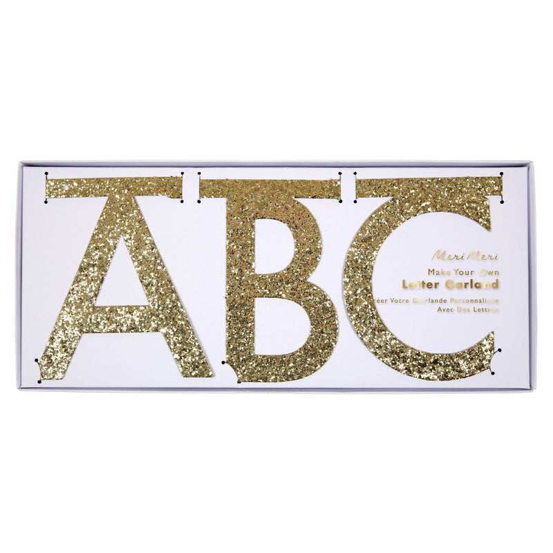 media image for gold glitter letter garland kit by meri meri mm 160696 4 263
