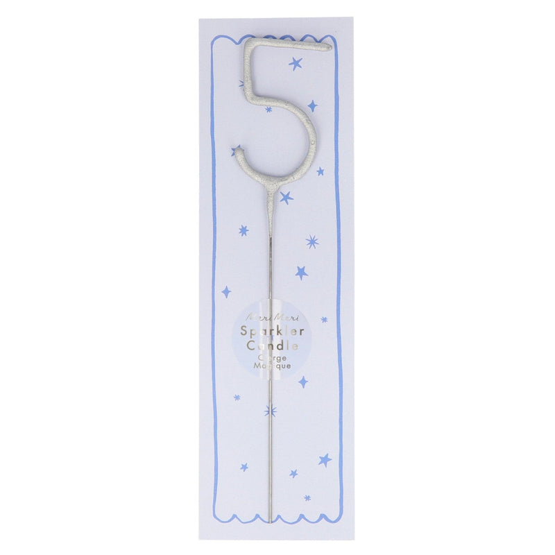 media image for silver sparkler number candle by meri meri mm 175393 6 228