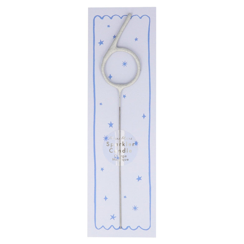 media image for silver sparkler number candle by meri meri mm 175393 7 238
