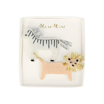product image of zebra lion felt hair clips by meri meri mm 203411 1 557
