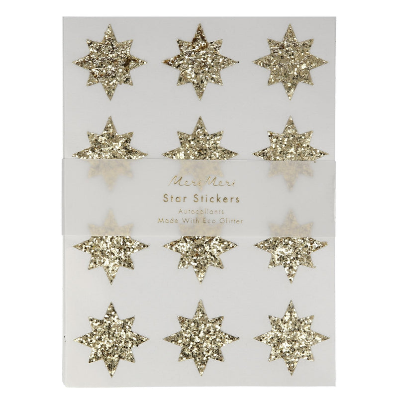 media image for gold eco glitter star stickers by meri meri mm 225045 1 268