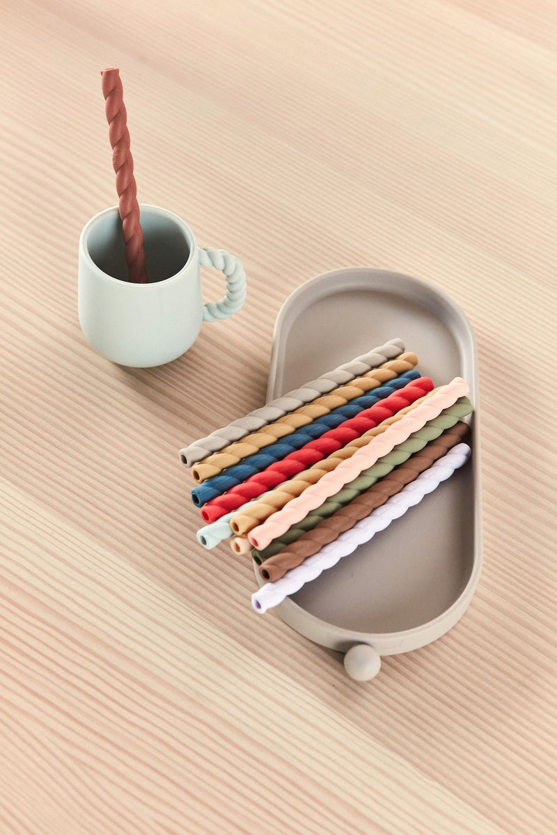 media image for mellow silicone straw set caramel blue 2 283