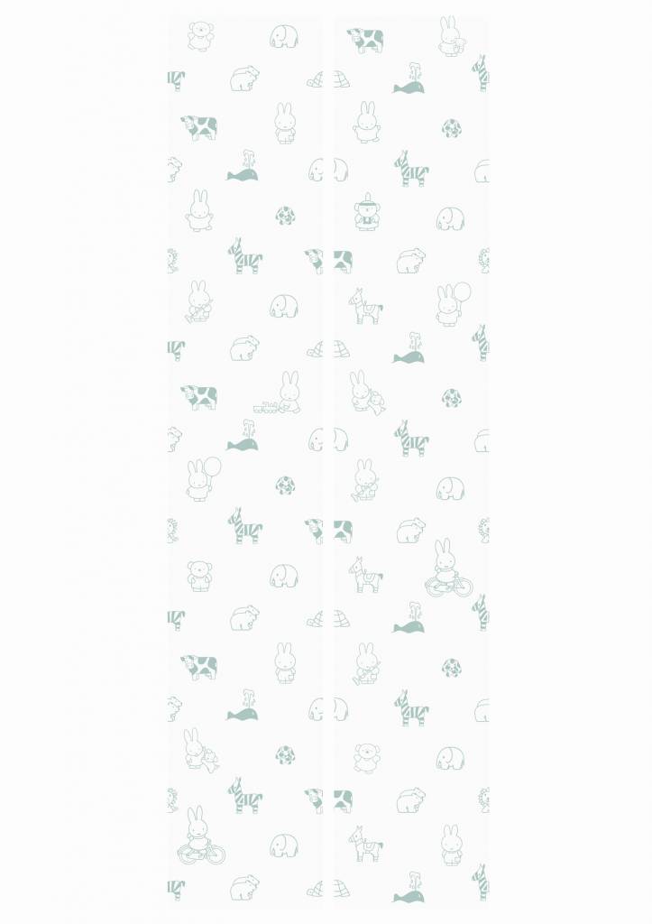 media image for Miffy Animals Kids Wallpaper in Green by KEK Amsterdam 236