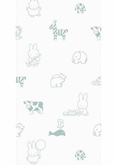 product image for Miffy Animals Kids Wallpaper in Green by KEK Amsterdam 84