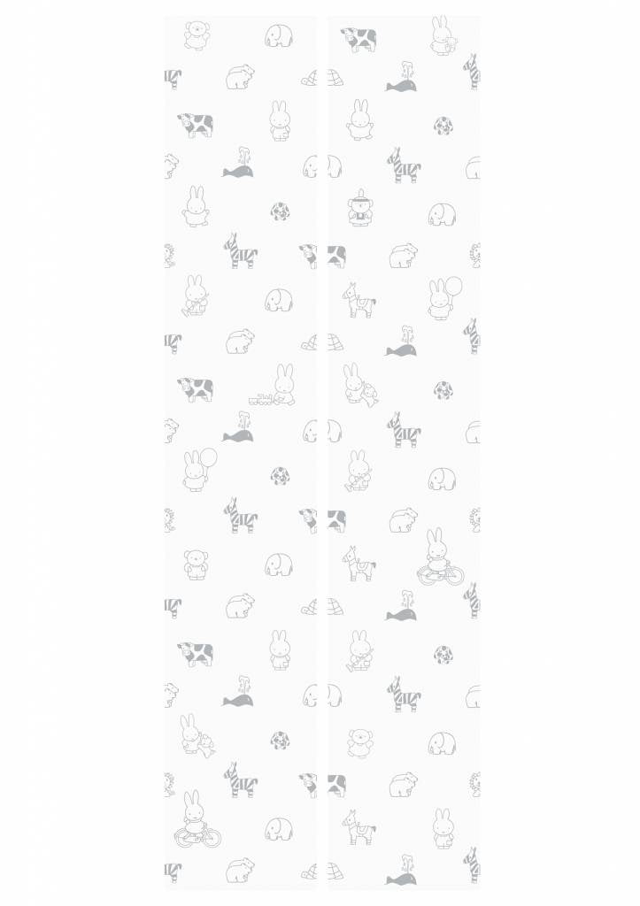 media image for Miffy Animals Kids Wallpaper in Grey by KEK Amsterdam 298