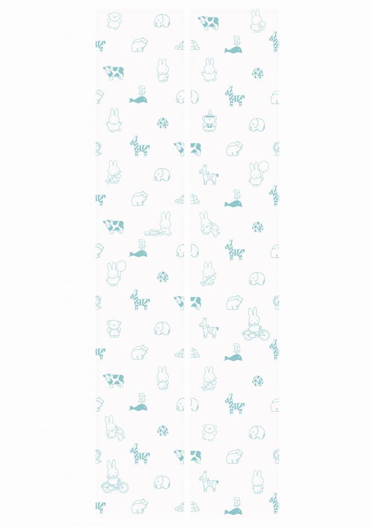 media image for Miffy Animals Kids Wallpaper in Mint by KEK Amsterdam 291