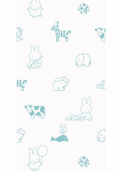 product image for Miffy Animals Kids Wallpaper in Mint by KEK Amsterdam 65