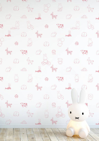 product image for Miffy Animals Kids Wallpaper in Pink by KEK Amsterdam 83