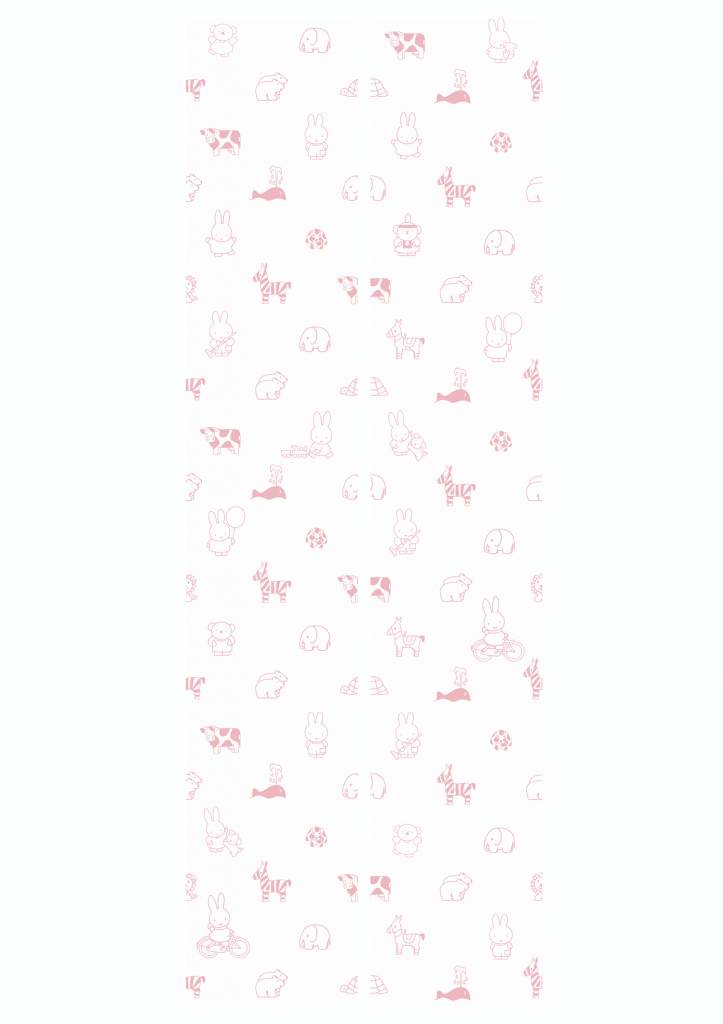 media image for Miffy Animals Kids Wallpaper in Pink by KEK Amsterdam 234