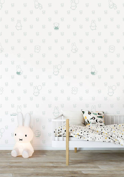 product image for Miffy Bears Kids Wallpaper in Green by KEK Amsterdam 43