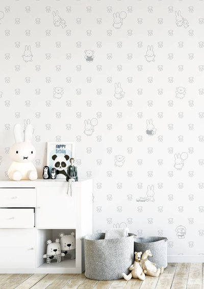 product image for Miffy Bears Kids Wallpaper in Grey by KEK Amsterdam 17