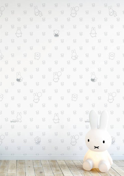 product image for Miffy Bears Kids Wallpaper in Grey by KEK Amsterdam 4