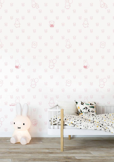 product image for Miffy Bears Kids Wallpaper in Pink by KEK Amsterdam 70