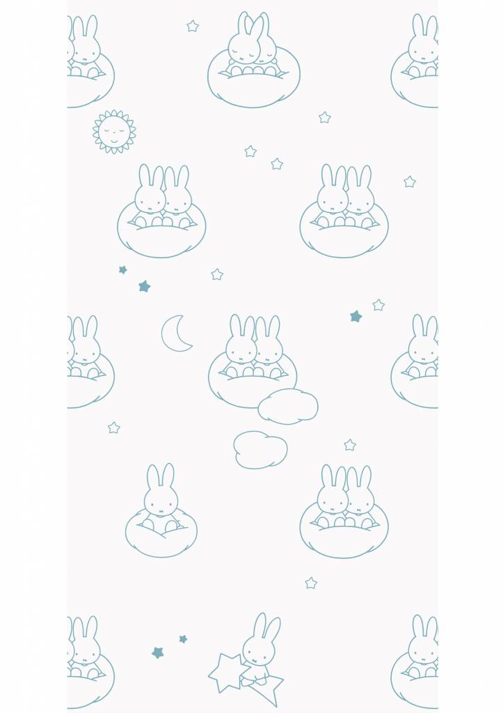 media image for Miffy Clouds Kids Wallpaper in Blue by KEK Amsterdam 248