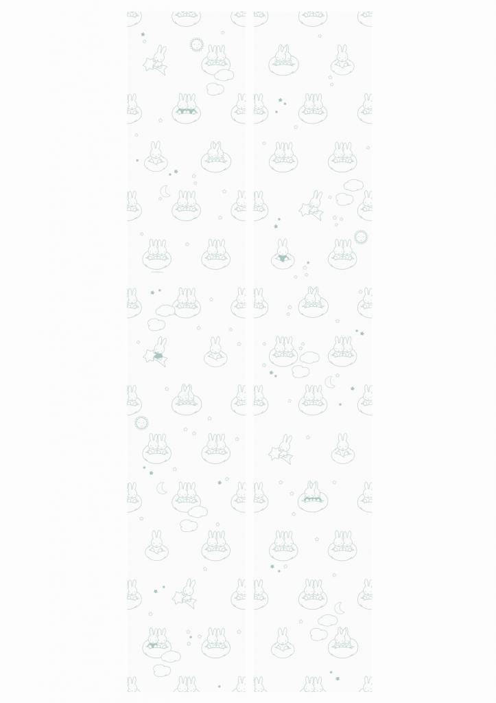 media image for Miffy Clouds Kids Wallpaper in Green by KEK Amsterdam 227