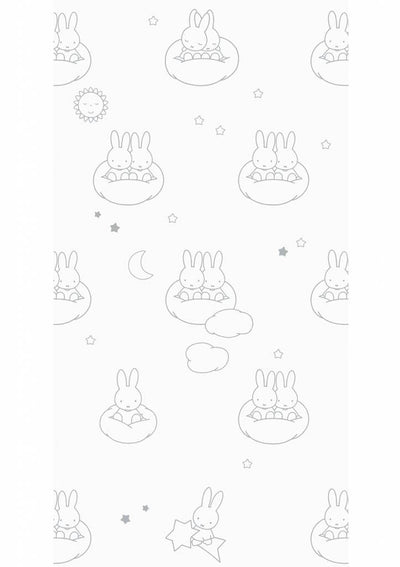 product image for Miffy Clouds Kids Wallpaper in Grey by KEK Amsterdam 85