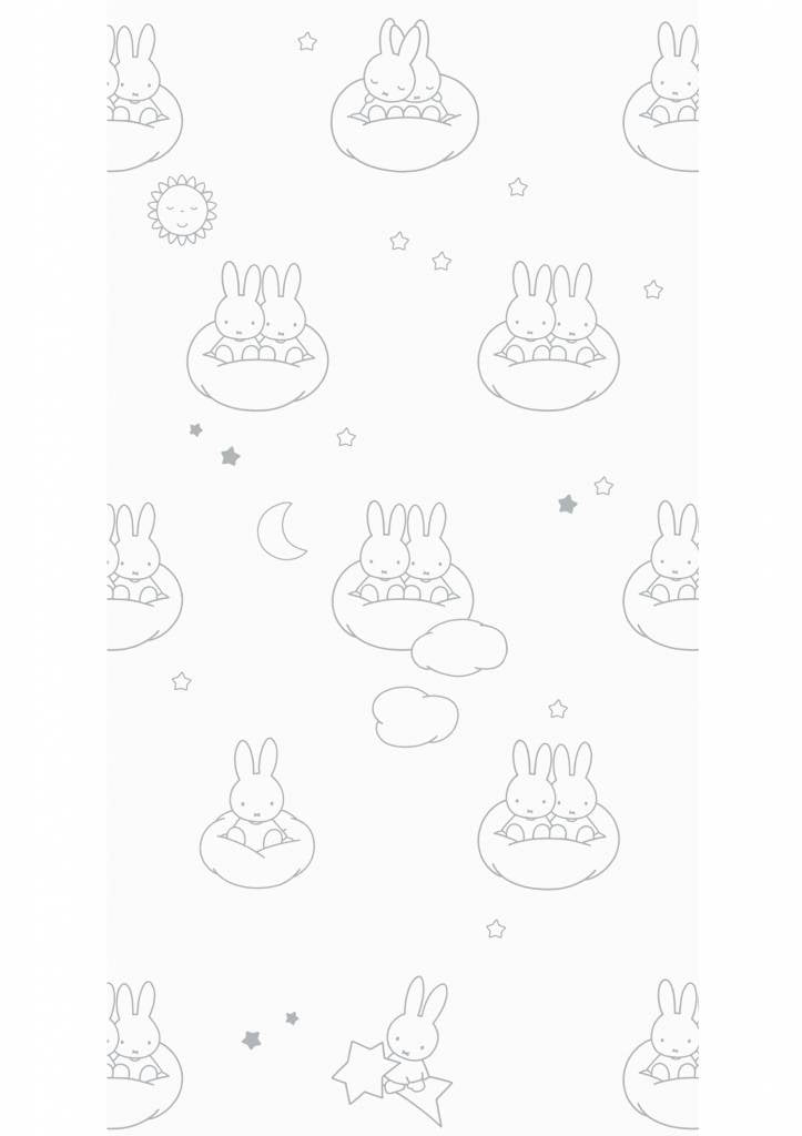 media image for Miffy Clouds Kids Wallpaper in Grey by KEK Amsterdam 210