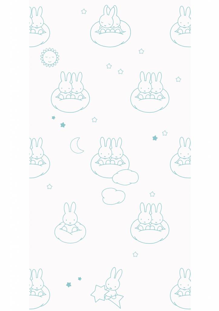 media image for Miffy Clouds Kids Wallpaper in Mint by KEK Amsterdam 268