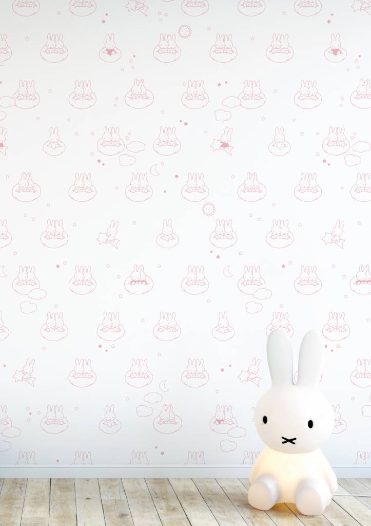 media image for Miffy Clouds Kids Wallpaper in Pink by KEK Amsterdam 266