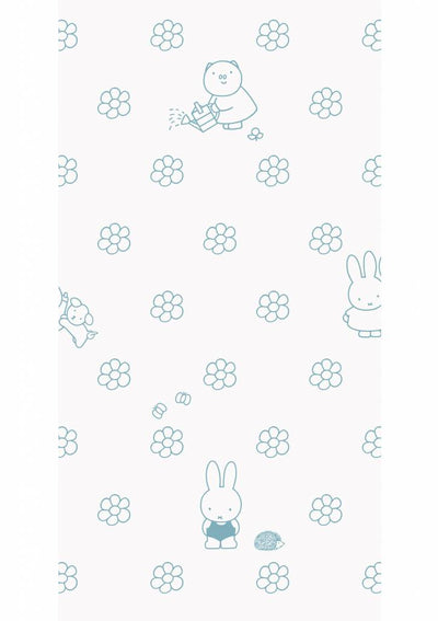 product image for Miffy Flowers Kids Wallpaper in Blue by KEK Amsterdam 23