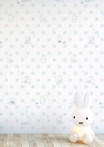 product image for Miffy Flowers Kids Wallpaper in Green by KEK Amsterdam 97