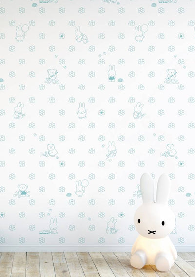 product image for Miffy Flowers Kids Wallpaper in Mint by KEK Amsterdam 96