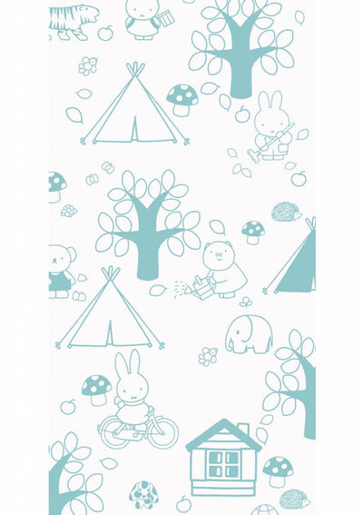 product image for Miffy Outdoor Fun Kids Wallpaper in Mint by KEK Amsterdam 79