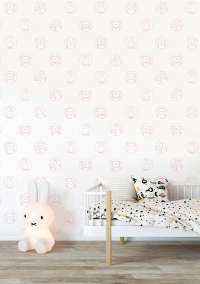 product image for Miffy Portraits Kids Wallpaper in Pink by KEK Amsterdam 89