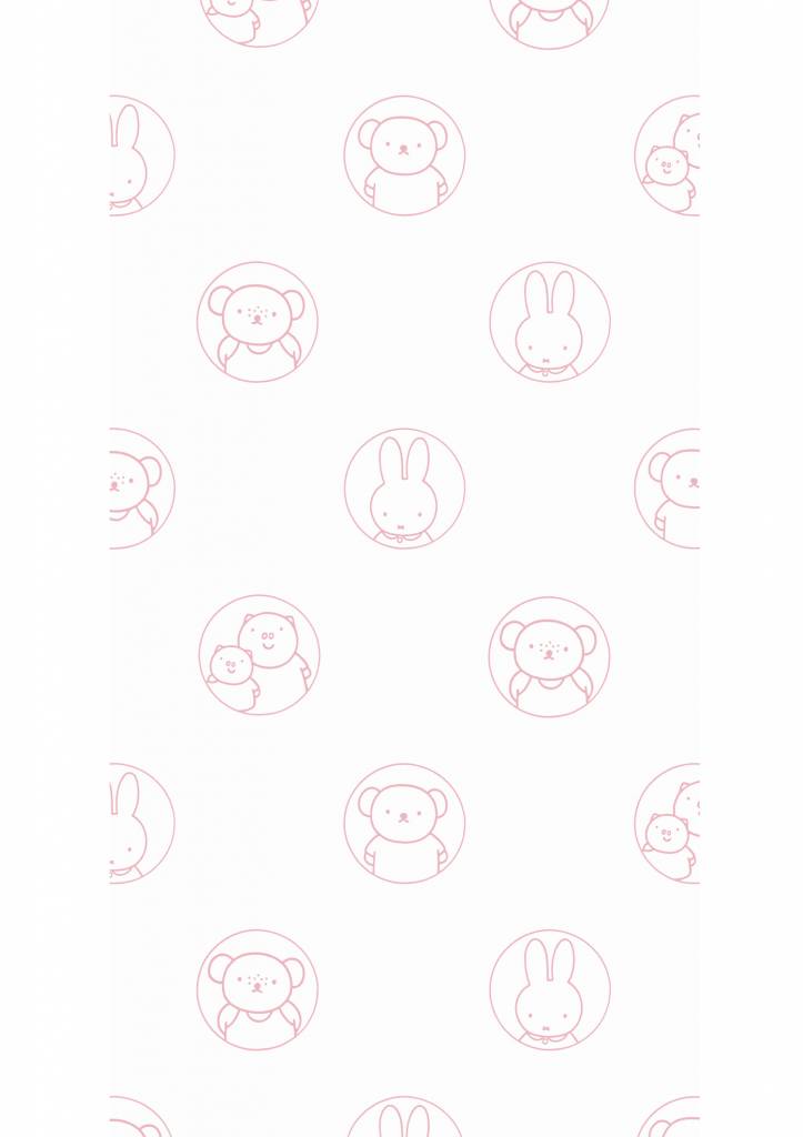 media image for Miffy Portraits Kids Wallpaper in Pink by KEK Amsterdam 294