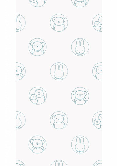 product image for Miffy Potraits Kids Wallpaper in Blue by KEK Amsterdam 94