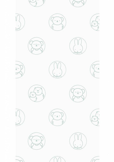 product image for Miffy Potraits Kids Wallpaper in Green by KEK Amsterdam 52