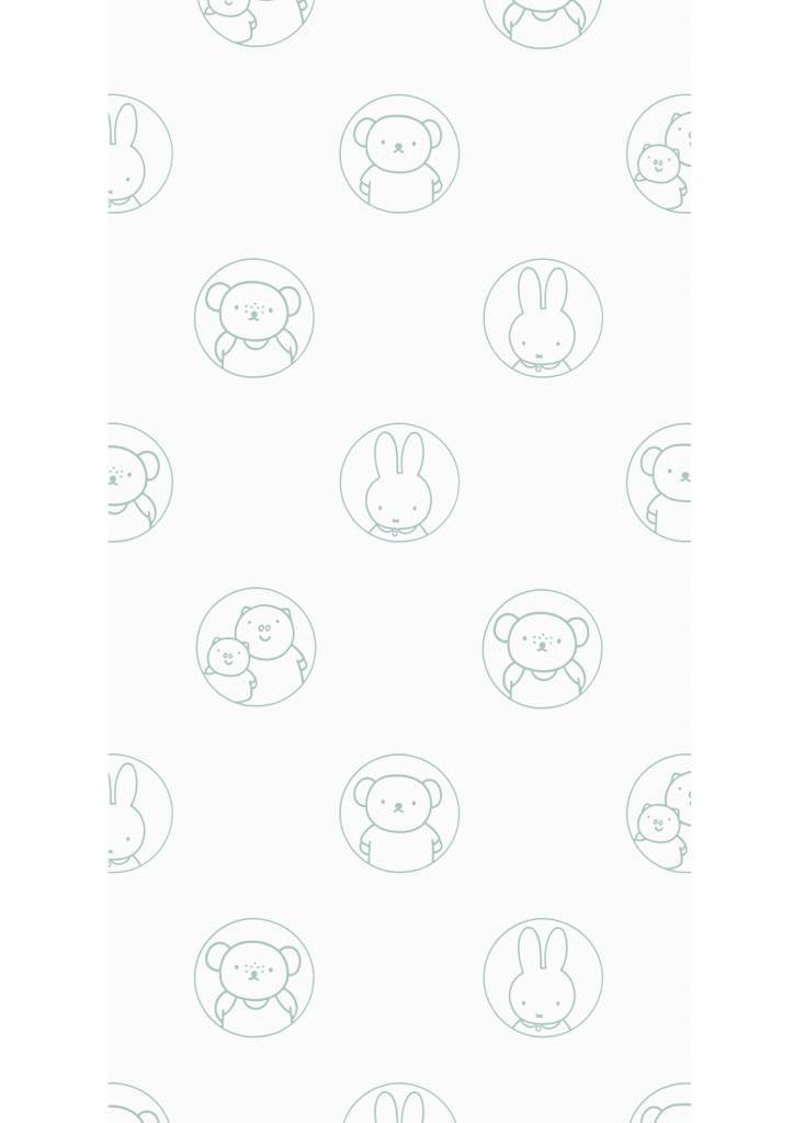 media image for Miffy Potraits Kids Wallpaper in Green by KEK Amsterdam 258