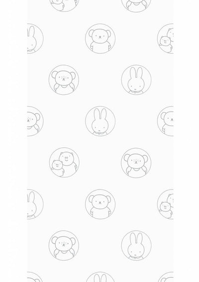 product image for Miffy Potraits Kids Wallpaper in Grey by KEK Amsterdam 48