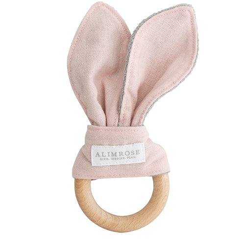 media image for bailey bunny ear teether pink 1 24