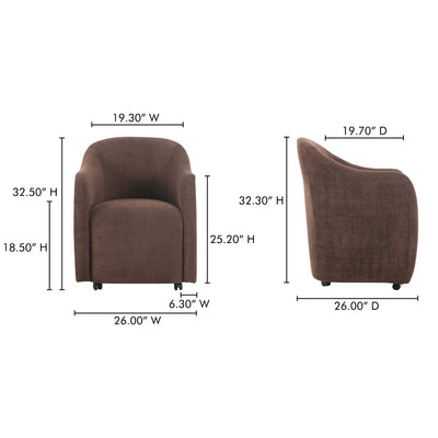 product image for Drava Rolling Dining Chair Moes Home Collection Mhc Oa 1034 34 18 24