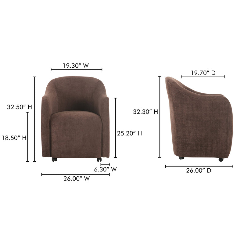 media image for Drava Rolling Dining Chair Moes Home Collection Mhc Oa 1034 34 18 264