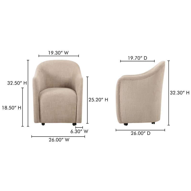 media image for Drava Rolling Dining Chair Moes Home Collection Mhc Oa 1034 34 17 249